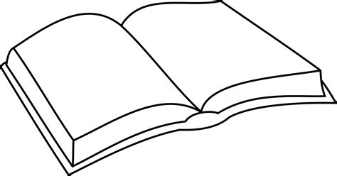clipart open book outline coloring