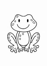 Coloring Frogs Color Children Pages Kids Simple Print Animals sketch template