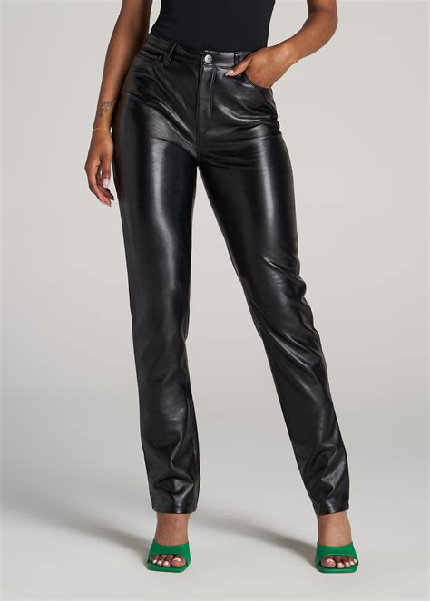 faux leather slim pants  tall women american tall