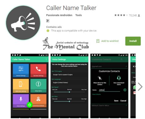 caller  talker software  android  mental club