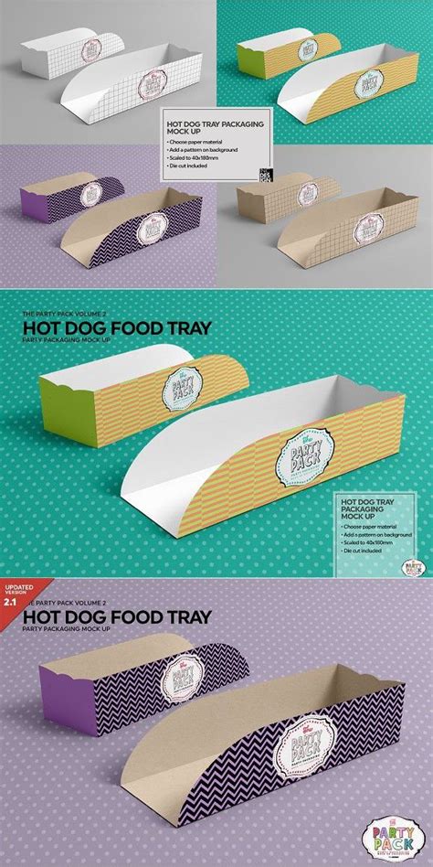 hot dog tray packaging mockup hot dogs packaging template design