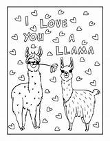 Coloring Lama Ausmalbild Malvorlagen Valentines Sloth Llamas Colorin Valentinstag Sloths sketch template