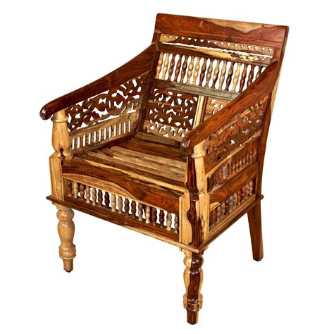porter maharaja hand carved solid sheesham chair india