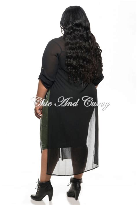 35 off sale final sale plus size long sheer kimono with button fron chic and curvy