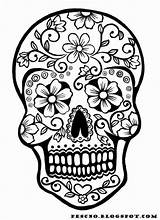 Coloring Skull Printable Halloween Flower Entertainmentmesh Pattern Beautiful sketch template