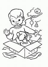 Boy Little Coloring Pages Christmas Printable Gift Kids Opening Nice Color Gifts Baby Boys Cola Coca Clipart Print Supercoloring Blue sketch template