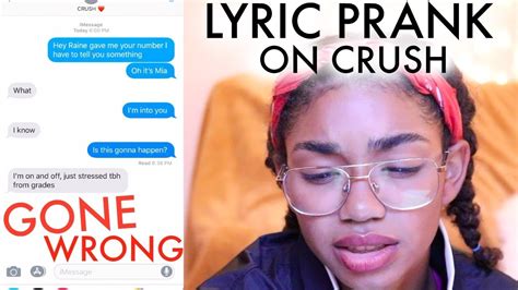 lyric prank on crush into you ariana grande gone wrong youtube