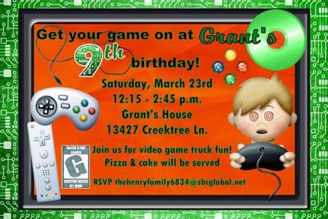 video game party invitation template fresh video game birthday