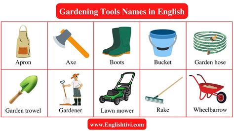 gardening tools names  english  pictures englishtivi