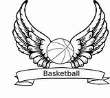 Basketball Coloring Pages Angel Wings Drawing Clipart Clip Tattoo Line Vector Color Cliparts Spurs Clker Print Clipartbest Elephant Ocal Logo sketch template