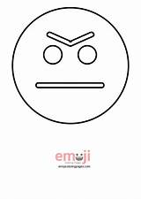 Angry Coloring Face Getcolorings Emoji sketch template