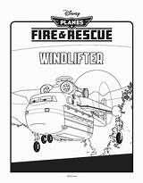 Rescue Pages Fire Planes Colouring Windlifter sketch template
