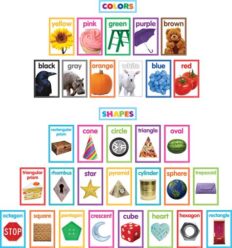 colorful photo shapes colors cards bulletin board tcr teacher