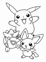 Pichu Pages Coloring Getcolorings Raichu Pikachu Color sketch template