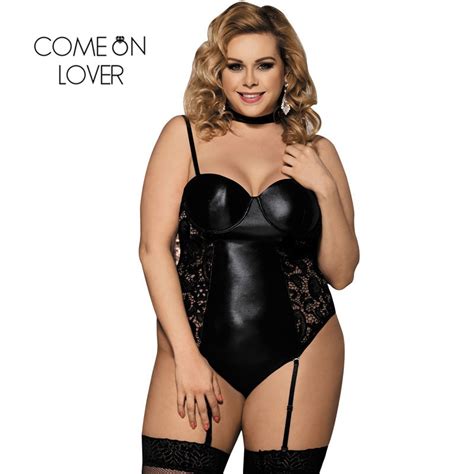 Comeonlover Body Plus Size Latex Wet Look Lingerie Exotic Faux Leather