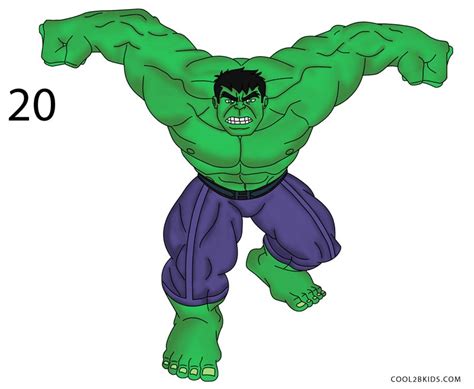 draw hulk step  step pictures