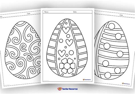 easter egg colouring pages   teacher resources