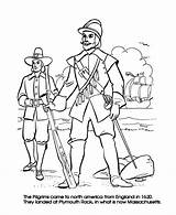 Mayflower Jamestown Sheet Standish Pilgrims Pilgrim Myles Indians Colonial sketch template