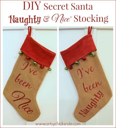 diy secret santa t naughty or nice stocking tutorial artsy