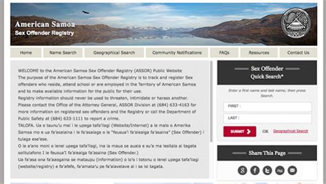 american samoa now has a sex offender registry website american samoa samoa news