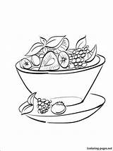 Salad Fruit Coloring Pages Drawing Color Food Bowl Printable Line Print Drawings Sketch Halloween Template Getdrawings Getcolorings sketch template