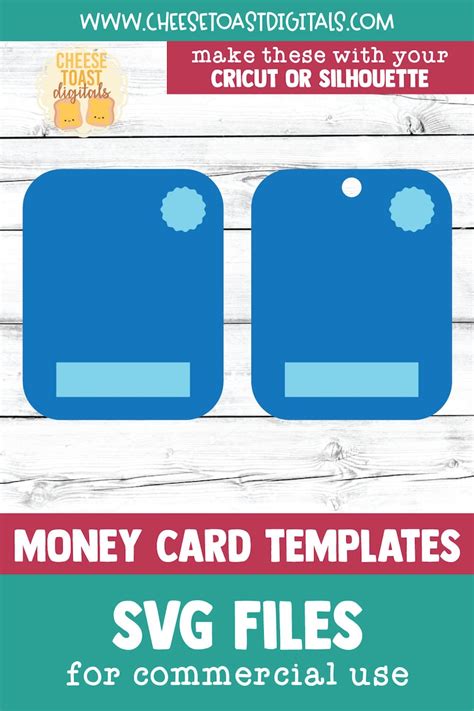 blank money card template svg create   money holder etsy canada