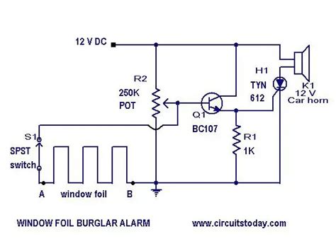 burglar alarm circuit  projects diy