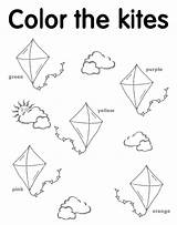 Coloring Kite Worksheets Pages Preschool Kites Kindergarten Colors Color Flying Sheets Yahoo Search Spring English Results Printables Rocks Az Math sketch template