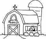 Barn Coloring Clip Cute Clipart Sweetclipart sketch template