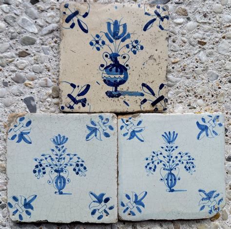 antieke delftsblauwe tegels met bloemvazen aardewerk catawiki