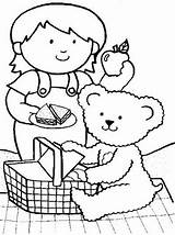 Picnic Coloring Teddy Pages Bear Friends Printable Sheet Bears Preschool Children Boy Having Family Preparing Colouring Crafts Cute Sheets Kids sketch template
