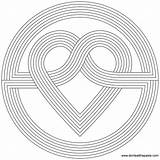 Coloring Pages Heart Rainbow Mandala Kids Simple Patterns Pattern Color Printable Infinity Designs Cool Adults Knot Sign Colouring Print Drawing sketch template