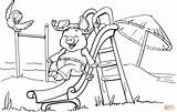 Playground Coloring Pages Slide Printable Pig Worksheets Drawing Playgrounds Color Equipment Drawings Animals Supercoloring sketch template