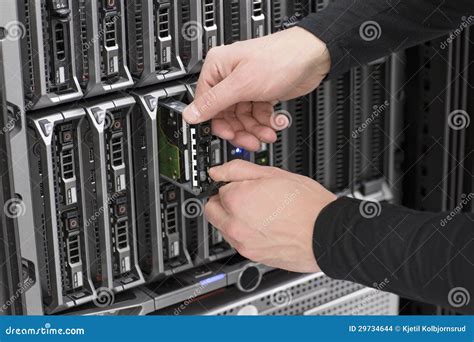 consultant replace hard drive blade server stock photo image  repairing horizontal