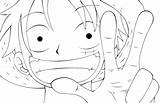 Luffy Lineart Colourable sketch template