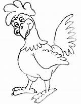 Rooster Funny Coloring Pages Kids sketch template