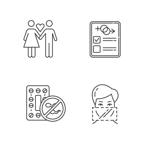 Safe Sex Linear Icons Set 3686014 Vector Art At Vecteezy