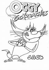 Oggy Colouring Cockroaches sketch template