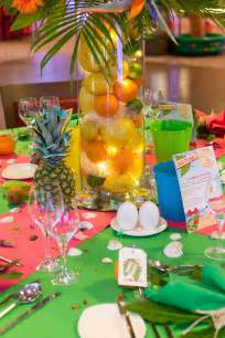 Caribbean Tropical Beach Party Table Displays Jamaican Party