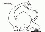 Coloring Brontosaurus Pages Clipart Printable Library Dinosaurs Cartoon Popular sketch template