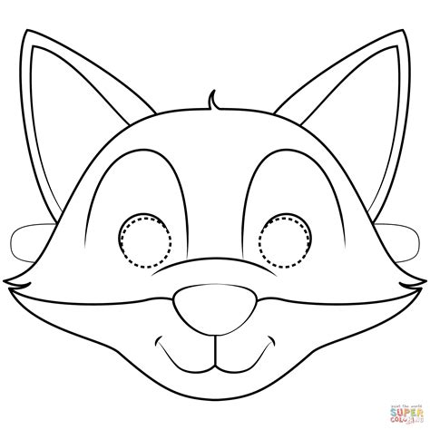 fox mask coloring page  printable coloring pages
