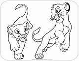 Nala Simba Coloring Pages Lion King Disney Printable Young Disneyclips Mufasa Rafiki Running Sarabi Comments sketch template