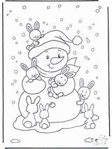 Konijntjes Sneeuwpop Advertentie sketch template