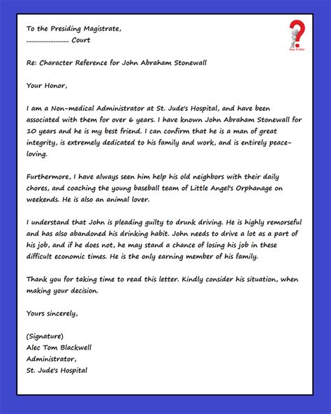 character letter  court template web   character letter