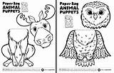 Puppets Bag Paper Animal Animals Cut Puppet Moose Printable Canadian Pdf Cbc Parents Owl Colour Them Ca sketch template