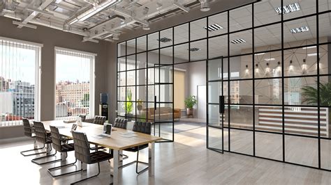 Glass Partition With A Custom Steel Frame By Crystalia Glass