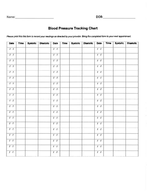blood pressure log chart fillable printable  forms handypdf
