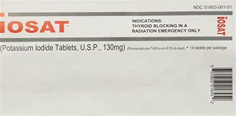 iosat potassium iodide tablets 130 mg 14 tablets x 5