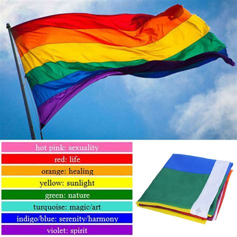 piece cm lgbt flag  lesbian gay pride colorful rainbow flag  gay home decor gay