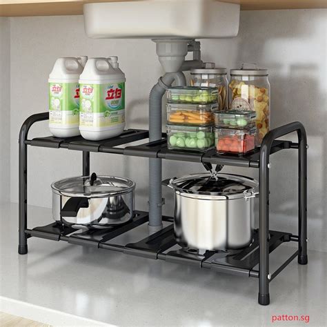 extendable shelf under sink rack kitchen organiser kitchen cabinet